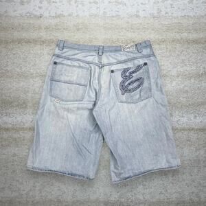 Vintage Y2K Skater Wide Leg Jean Shorts 40x14 Baggy Light Wash Enyce Denim Rap